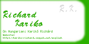 richard kariko business card